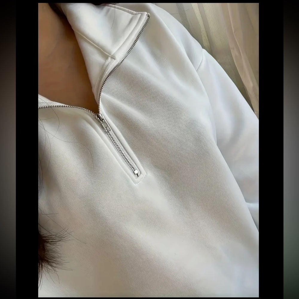 Solid Quarter Zip Sweatshirt - Picture 3 of 8